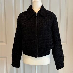 Joie Black Textured Jacket Size M